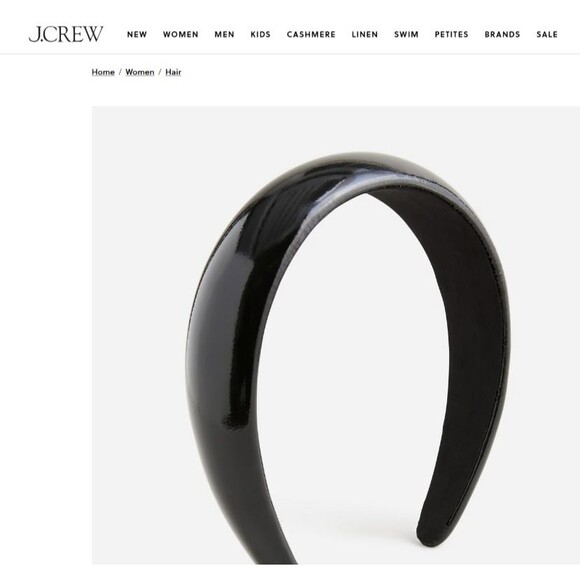 J. Crew Black Leather Puffy Headband